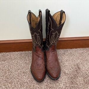 Tony Lama Dark Brown Leather Cowboy Boots